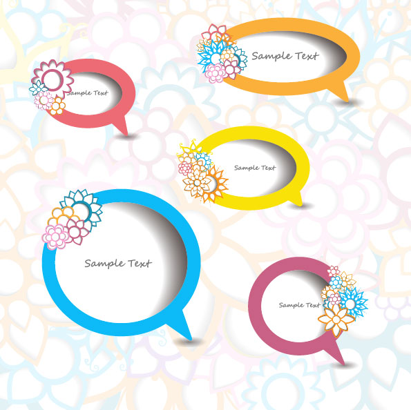 vector elements of Circle and cloud for the text template 04 text template elements element cloud circle   