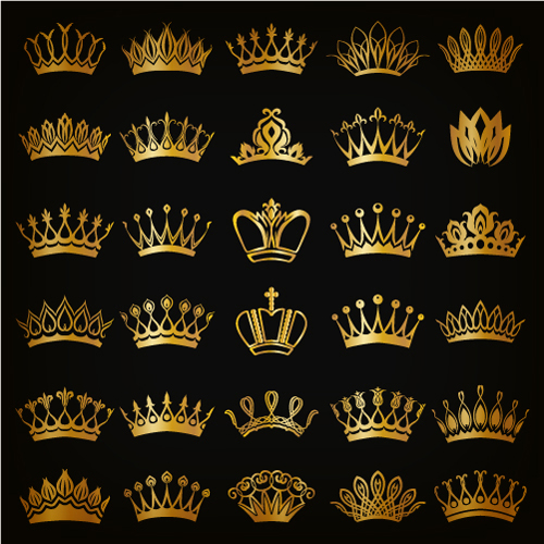 Royal crown gold material vector royal crown   