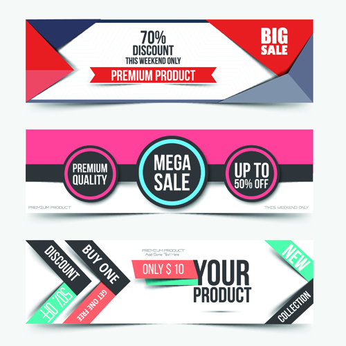 Big sale business web banners vectors 02 web business big sale banners   