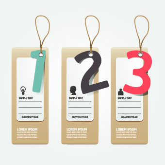 Creative Banners with numbers vector 01 numbers number creative banners banner   