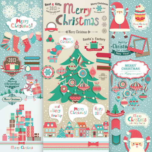 Vivid Christmas decor elements vector graphics 04 vivid elements element decor christmas   