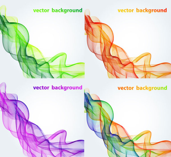 Abstract colored smoke vector smoke lines lights dynamic lines   