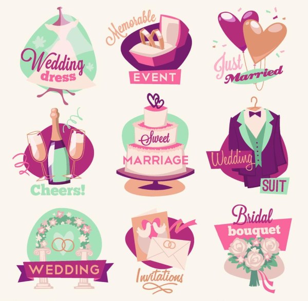 Wedding celebrations logos vector graphics wedding logos celebration   