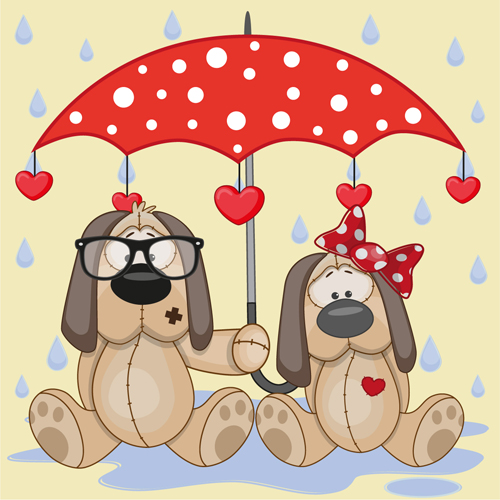 Cute animals and umbrella cartoon vector 16 umbrella cute animals cartoon animals   