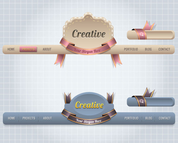 Creative Website Navigation menu design vector 03 website navigation menu creative   