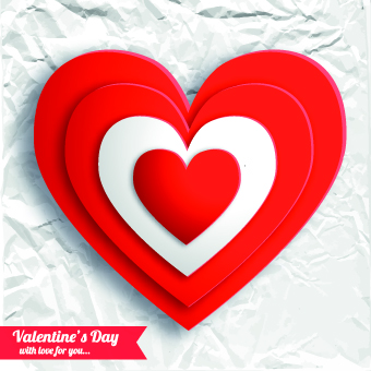 Paper heart Valentine Day vector background 01 Vector Background valentines Valentine day Valentine paper heart   
