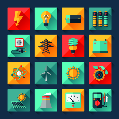 Electricity icons creative vector 02 icons electricity creative   