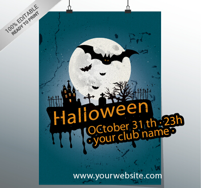 halloween party night poster design vector 01 poster party night halloween   