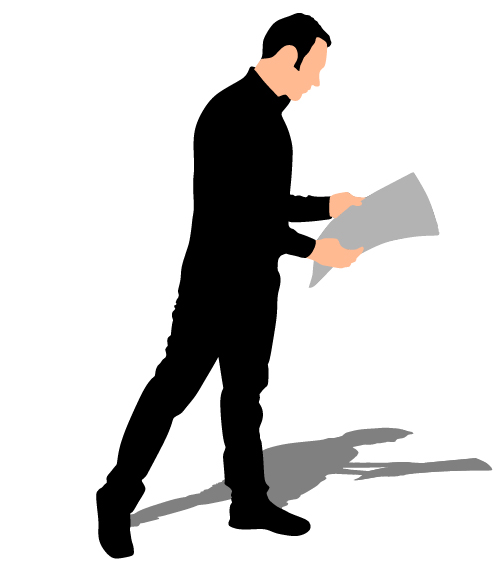 Man reading newspaper vector silhouette silhouette reading newspaper man   