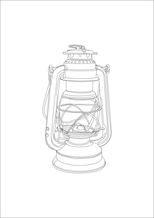 Hand painted Gas lamp vector hand painted Gas lamp   