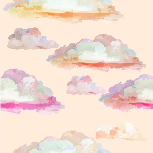 Watercolor cloud seamless pattern vector watercolor seamless pattern cloud   