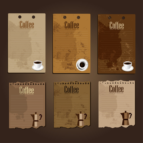 Coffee cards creative vector design 01 creative coffee cards card   