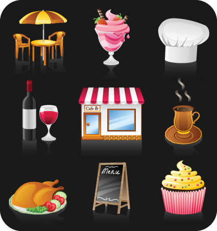 Restaurant Elements vector icons restaurant icons icon elements element   