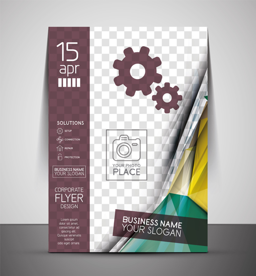 Company flyer template modern vector 01 template modern flyer company   