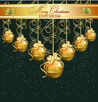 Christmas shiny baubles design vector background 04 Vector Background shiny christmas baubles background   