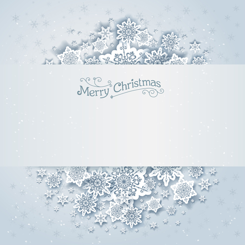 Paper snowflake with white christmas cards vector 01 white snowflake paper christmas cards   