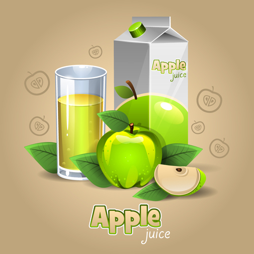 Green apple juice with cup vector juice green apple   