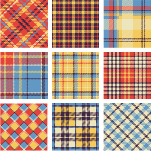 Plaid fabric patterns seamless vector 02 seamless plaid patterns fabric pattern fabric   