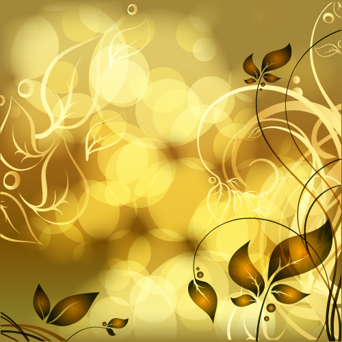 Gold floral vector backgrounds art 04 gold floral   