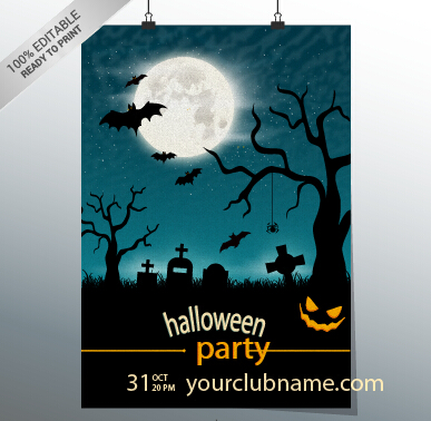 halloween party night poster design vector 02 poster design poster halloween   