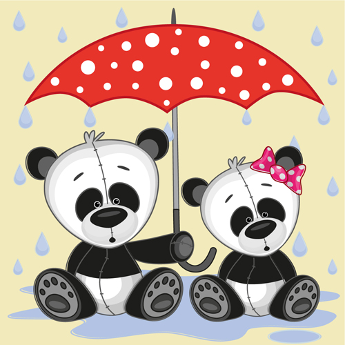 Cute animals and umbrella cartoon vector 13 umbrella cute animals cartoon animals   