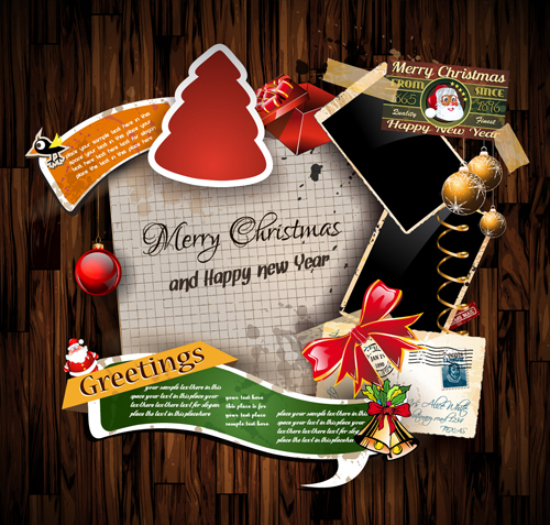 Christmas greetings cards vector template 02 template greeting christmas cards card   