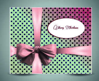 2014 Christmas bow greeting card vector set 01 greeting christmas card vector card bow   