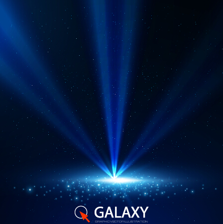 Blue galaxy elements background vector galaxy blue background   