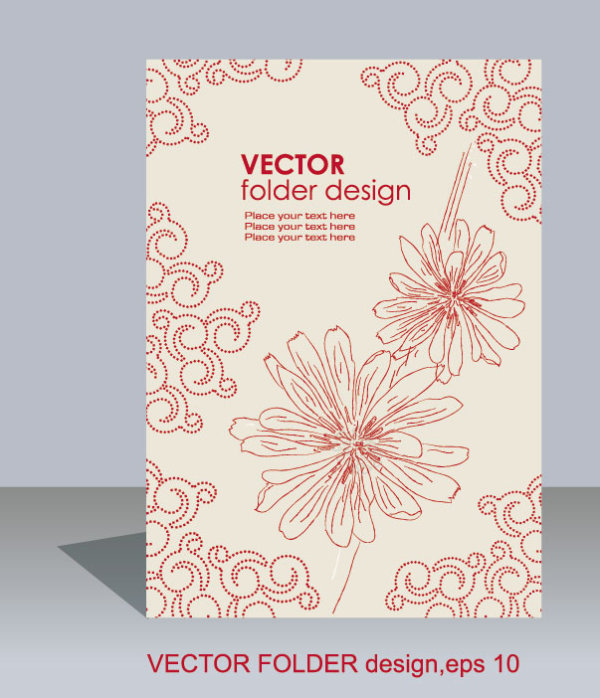 folder design vector Floral background 01 folder floral background floral   