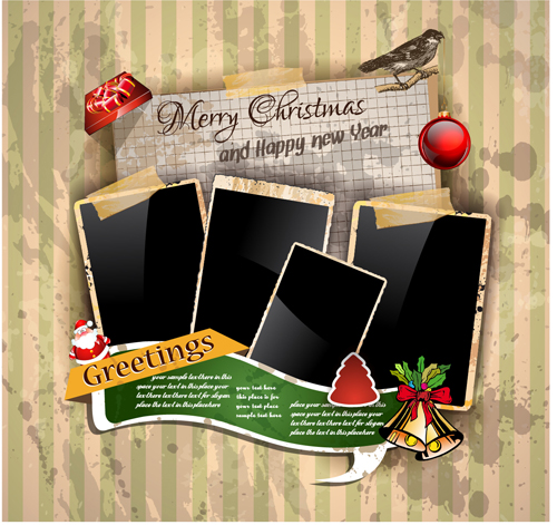 Christmas greetings cards vector template 01 template greeting christmas cards card   