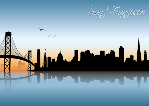 Beautiful waterfront city scenery vector set 07 waterfront scenery city beautiful   