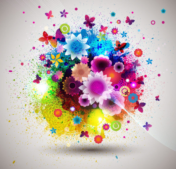 Abstract Flowers Creative vector 01 flowers flower creative abstract   