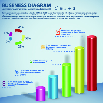 3D Infographic and diagram vector set 05 infographic diagram   