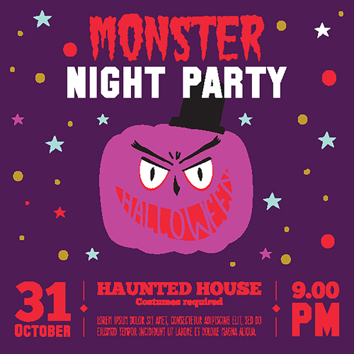 Cartoon halloween night party vectors set 01 party night halloween cartoon   