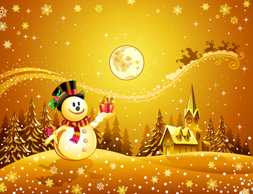 Beautiful Christmas Night winter vector background 04 winter Vector Background night christmas beautiful background   