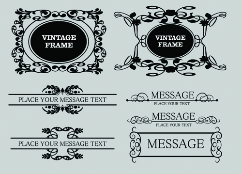 Vector Decorative Vintage Frames set 02 vintage frames frame decorative   