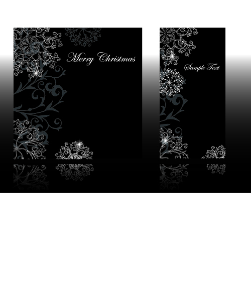 Set of black glossy Gift Cards design vector 03 glossy gift cards card black   
