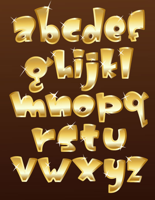 Shiny gold Alphabet and numeral, Punctuation vector 02 shiny punctuation numeral gold alphabet   
