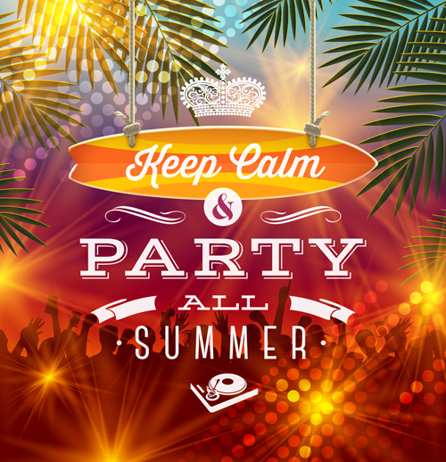 Charming summer party poster template vectors 03 template summer poster party Charming   