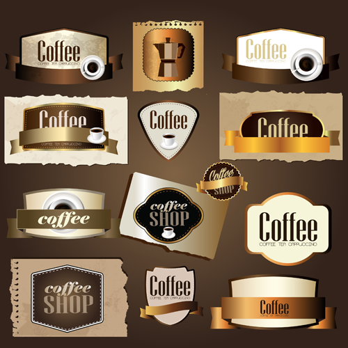 Labels with cards for coffee vector labels label coffee cards card   
