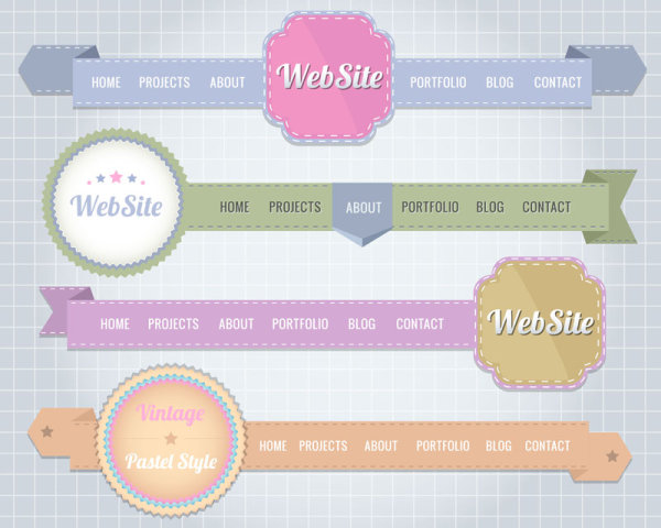 Creative Website Navigation menu design vector 01 website navigation menu creative   