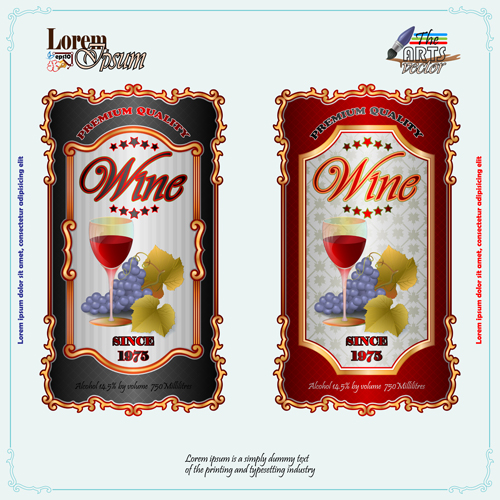 Exquisite wine labels template vector design 03 wine template labels exquisite   