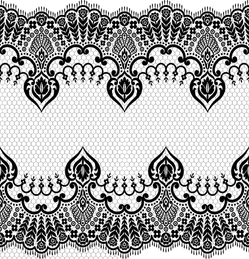 Seamless black lace borders vectors 01 seamless lace border borders   