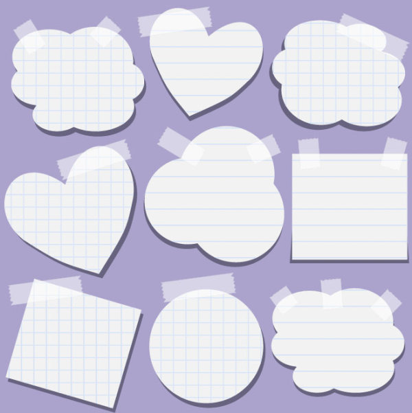 Vector cute Message Paper elements 02 paper message elements element   