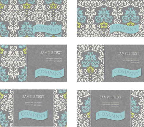 Vintage floral pattern business cards vector pattern floral pattern business card business   