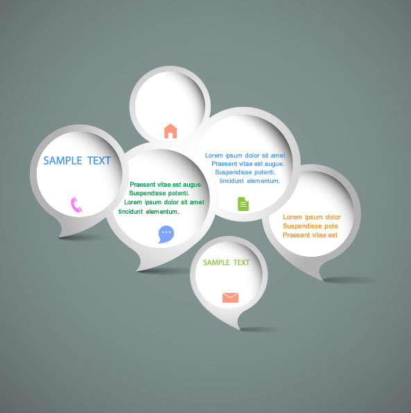 vector elements of Circle and cloud for the text template 01 text template elements element cloud circle   