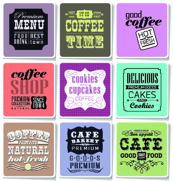 Retro food labels illustration vector 08 labels label illustration food label food   