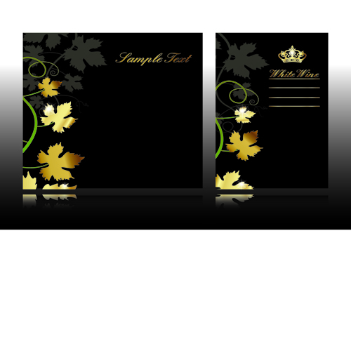 Set of black glossy Gift Cards design vector 01 glossy gift card black   
