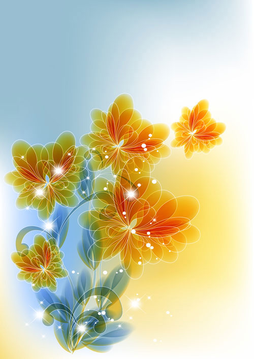 Bright background with flower design vector 04 flower bright   
