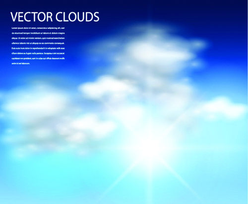 White clouds and sun vector background white clouds Vector Background clouds cloud background   